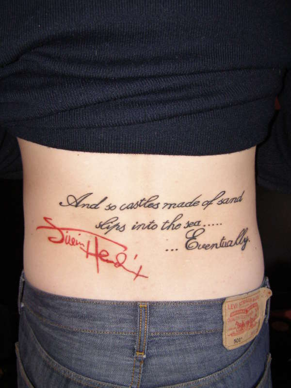Hendrix Lyrics and Signature tattoo
