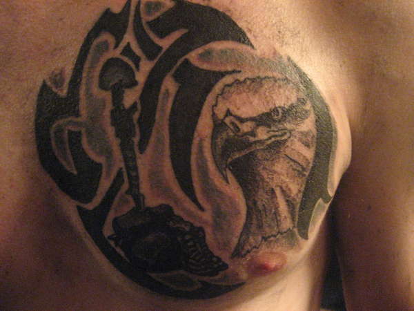 military/tribal tattoo
