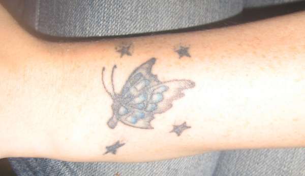 butterly & stars tattoo