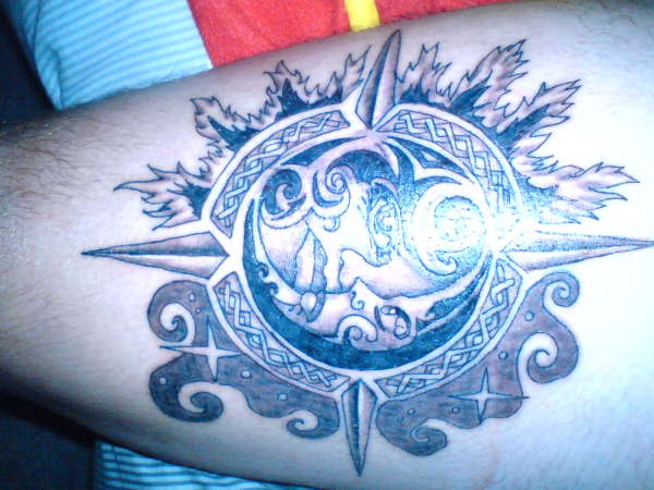 sun moon 1st tattoo tattoo