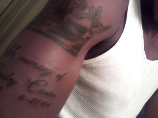 Crown and in memory of tattoo