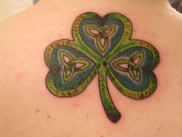Three leaf clover with Holy Trinity tattoo