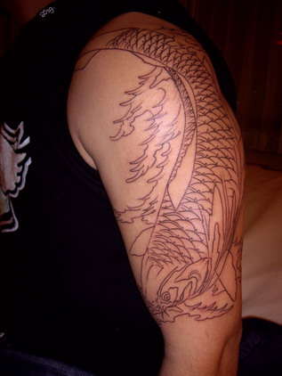1st stage of my koi fish tattoo