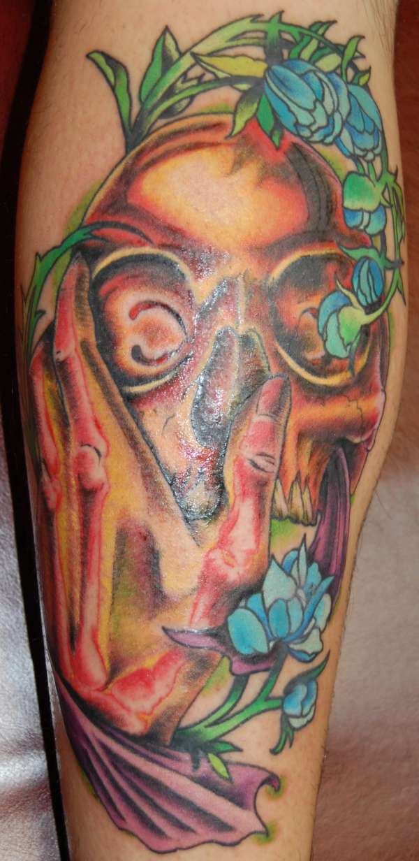calf piece tattoo