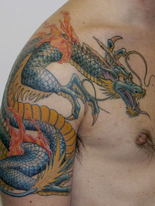 Flaming Dragon tattoo
