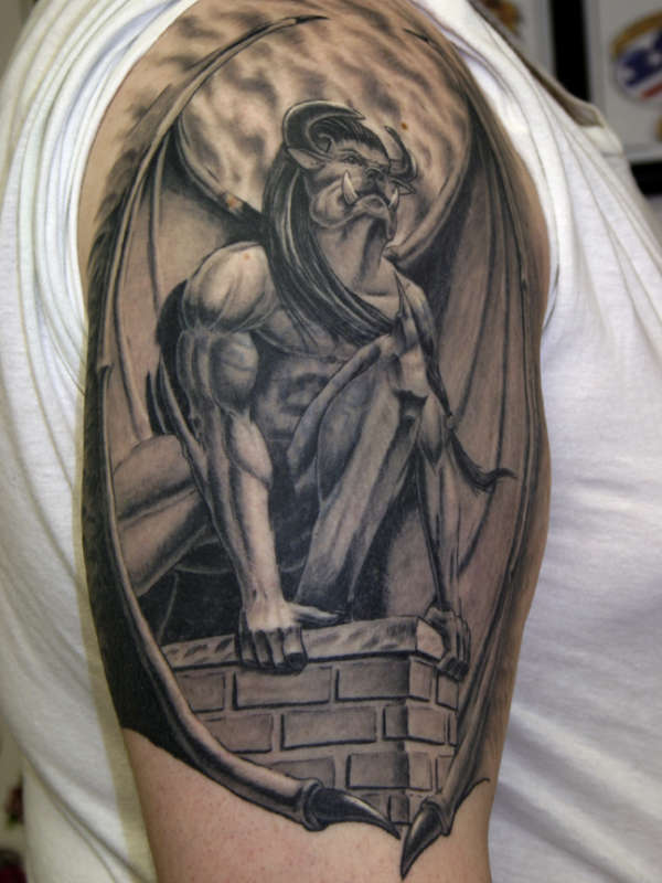 Gargoyle on Ledge tattoo