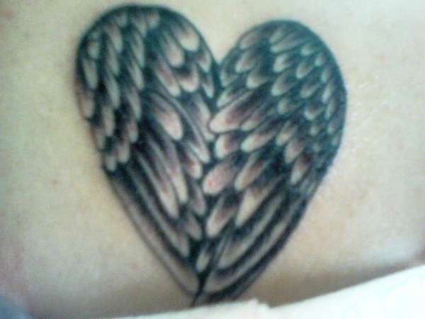 heart made by wings, comment plzz tattoo