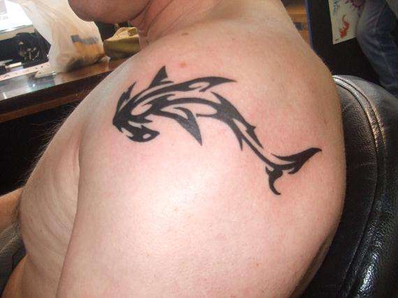 tribal shark tattoo