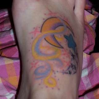 Moon & Shooting star tattoo