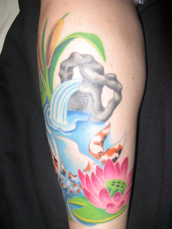 koi pond/lotus II tattoo