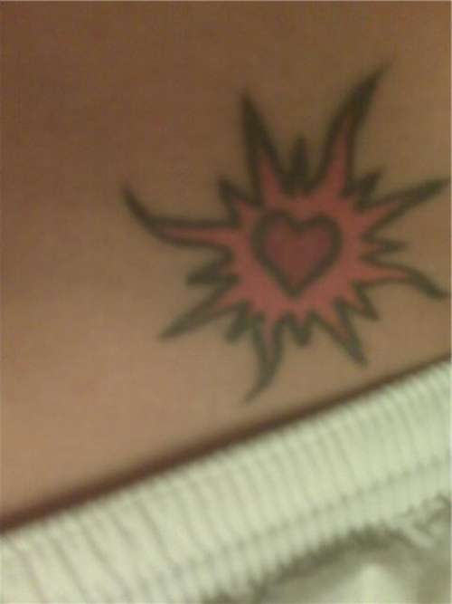 sun w/heart tattoo