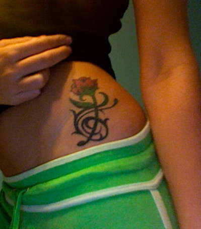 treble clef. tattoo