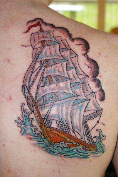 Big Rigged Ship tattoo