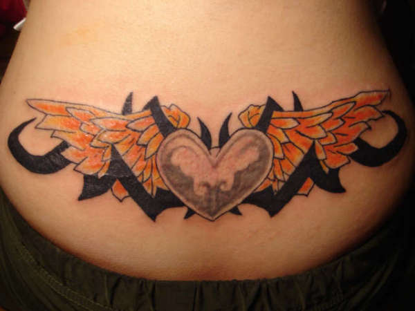 orange wings tattoo