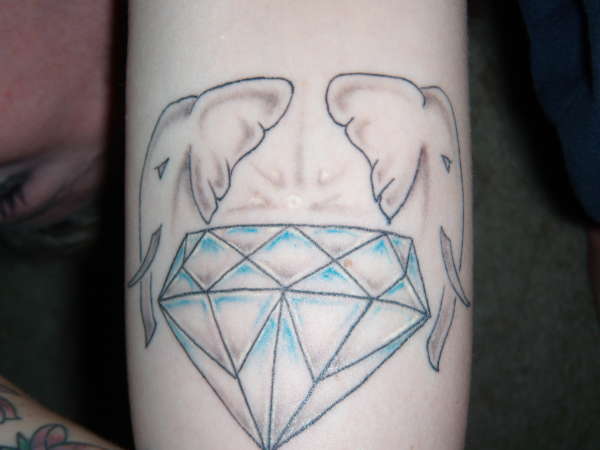 Elephants and Diamond tattoo