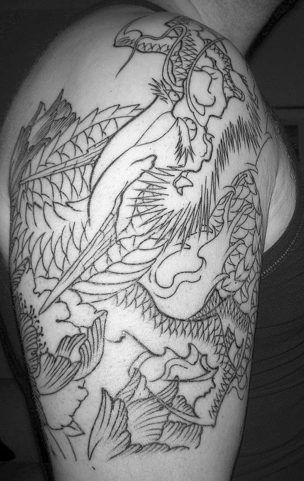 dragon outline tattoo