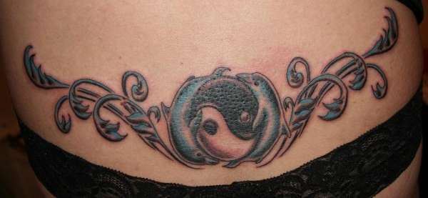 Yin Yang dolphins tattoo