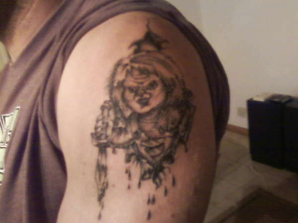 chucky (black&white) tattoo