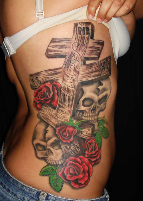 Skulls and Roses tattoo