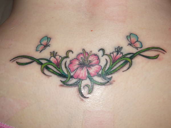 Butterflies and flowers tattoo