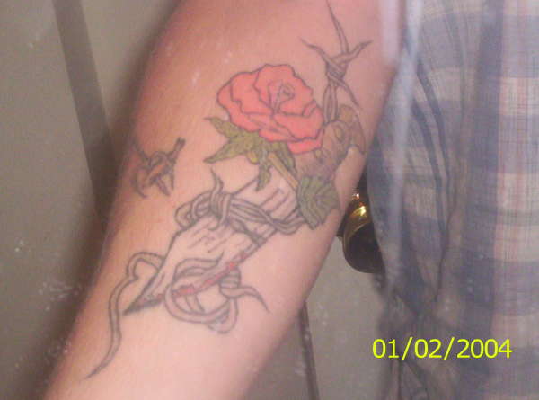 dagger and rose tattoo