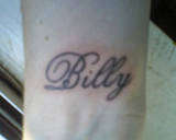 "Billy" - our sons name tattoo
