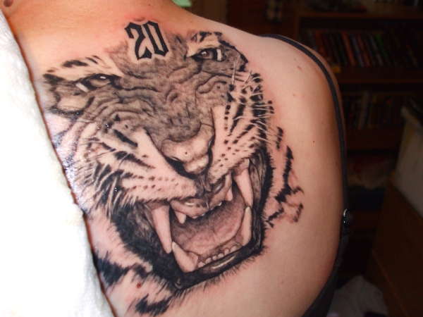 Close Up of Fierce Tiger tattoo