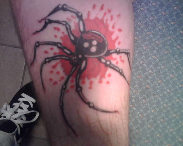 Spider cover up free hand tattoo