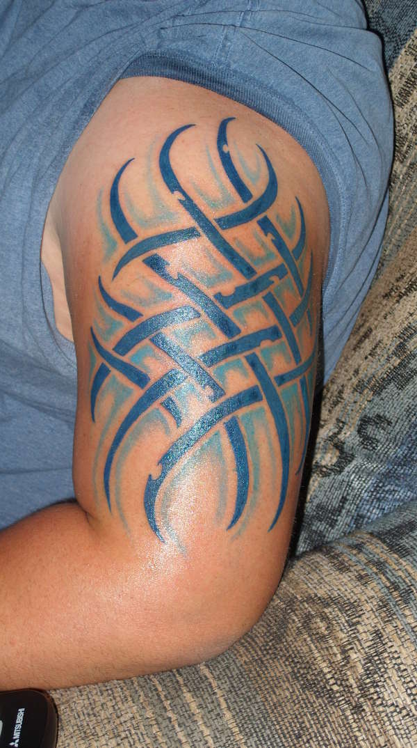 blue tribal tattoo
