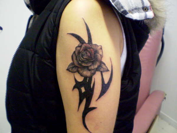 Rose/Tribal tattoo