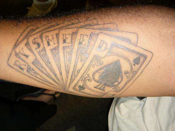 Name in Cards tattoo