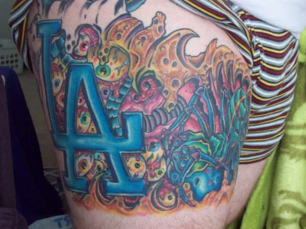 Upper Leg Sleeve tattoo