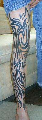 Tribal Leg piece tattoo
