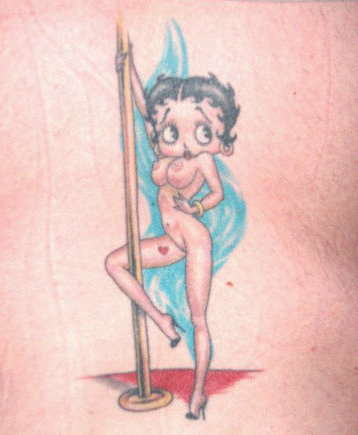 Pole Dancing Betty Boop tattoo