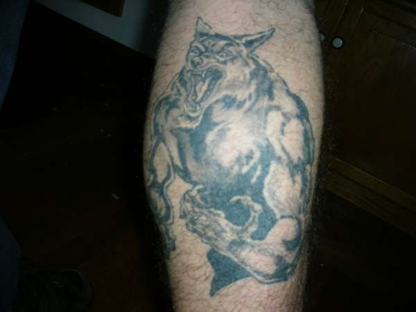 Calf tattoo
