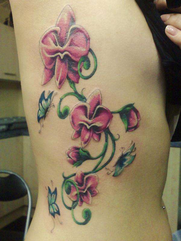 Orchids On Side tattoo