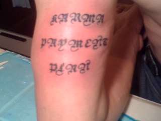 kARMA paYMENT pLAN tattoo