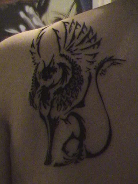 Winged Feline tattoo