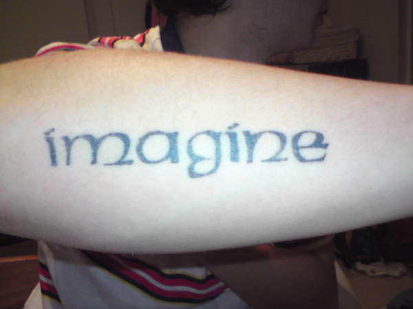 john lennon <imagine> tattoo