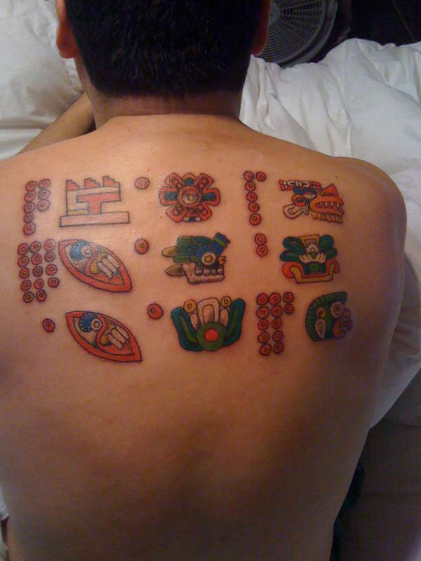Aztec Calendar Symbols Birthdays Tattoo