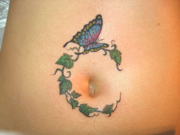 navel circle tattoo