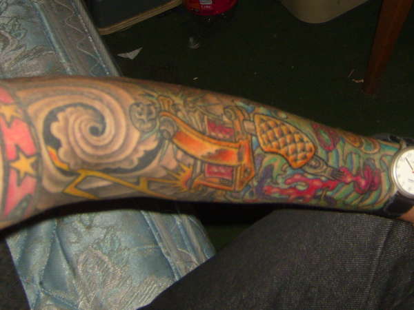 My brass Swingate tattoo machine tattoo