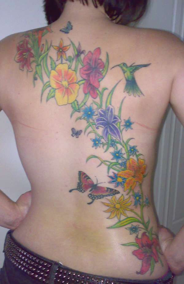 Flower back Tattoo..completed tattoo