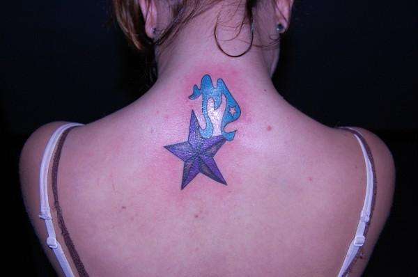 My 3rd tat got it for free!! Virgo and Nautical Star custom tattoo