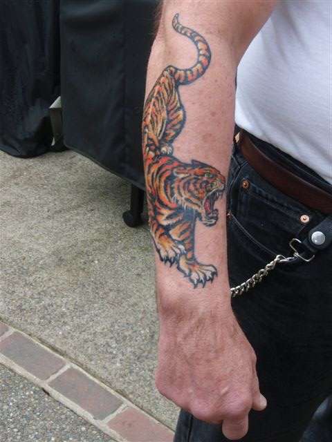 Tiger colored 3 tattoo