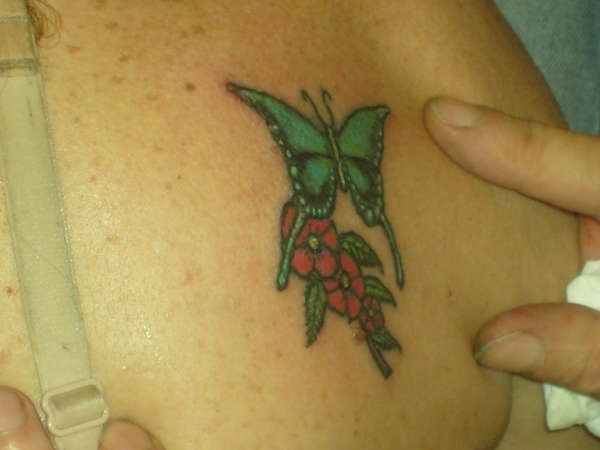 Butterfly Tattoo... with flowers tattoo