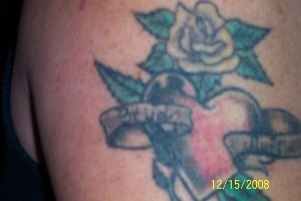 Heart & Yellow Rose tattoo