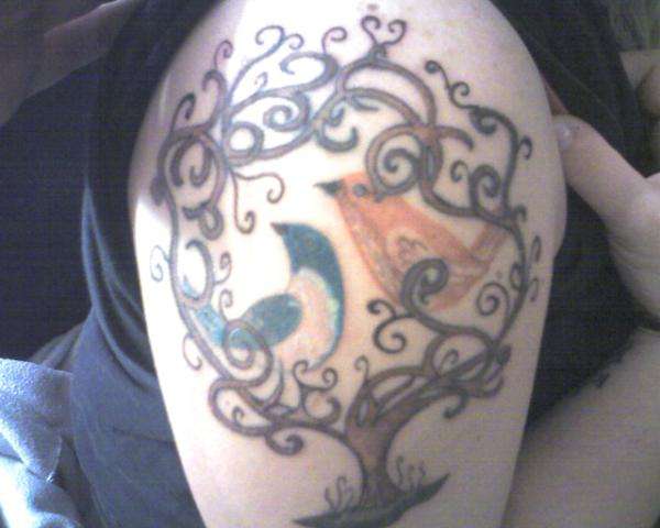 BIRDS in a tree tattoo
