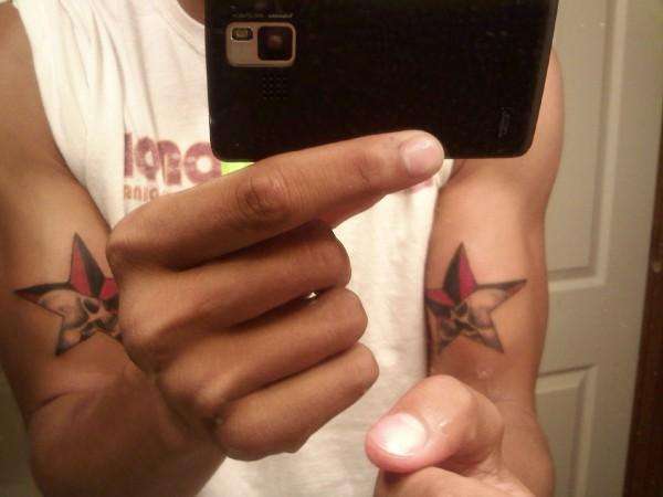 Skulls and stars tattoo