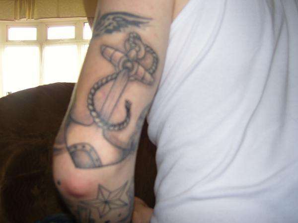 anchor at the midway of my unfinished sleeve tattoo